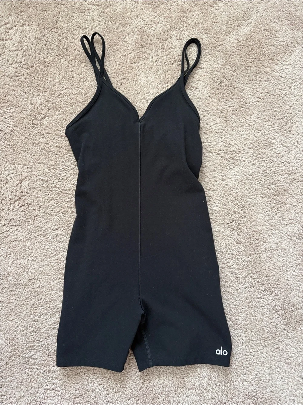 ALO Yoga Black Athletic One-Piece Romper